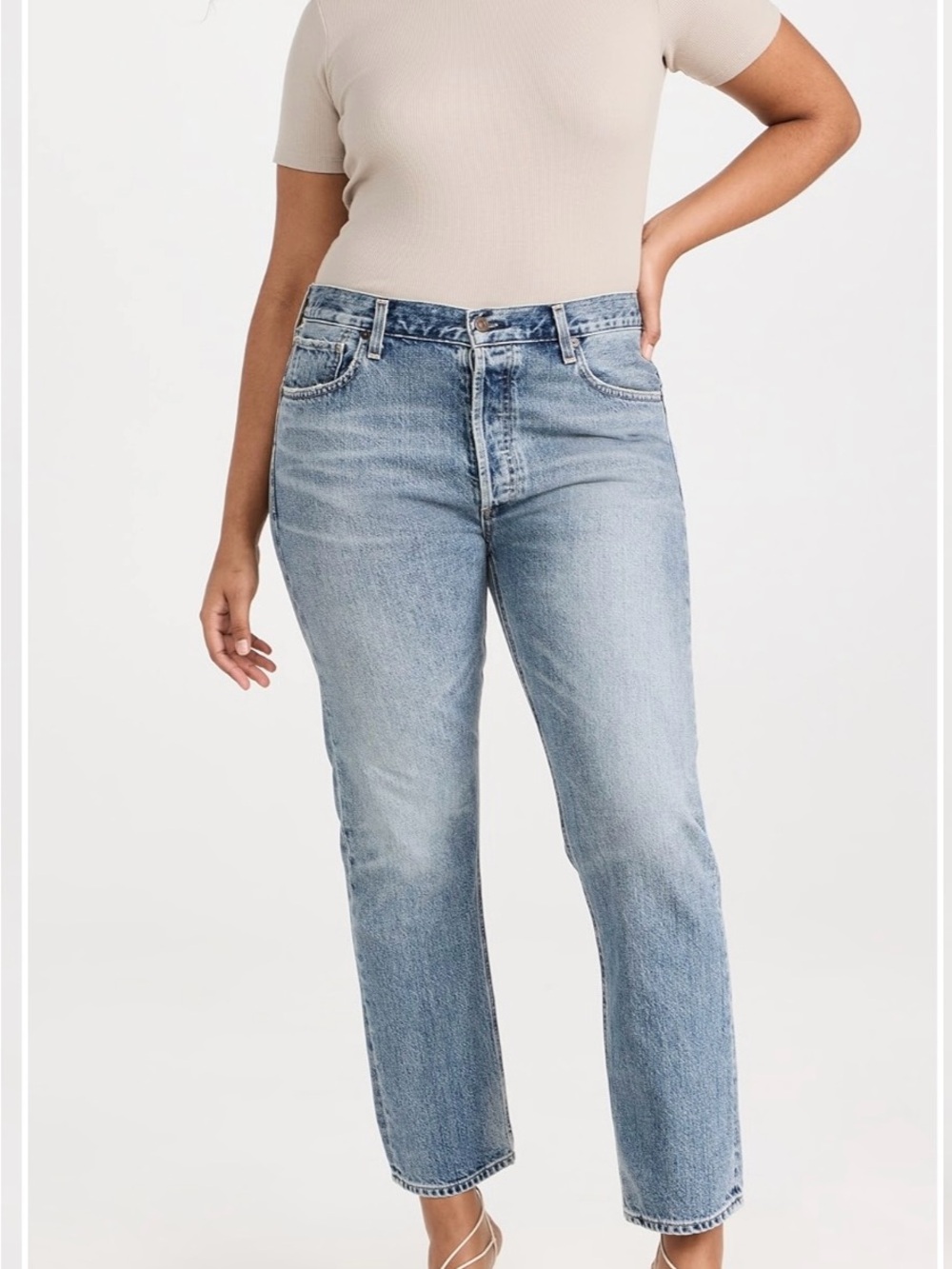 Citizens Of Humanity Light Blue Straight Leg Jeans - Picture 3 of 12